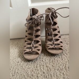 Women's Tan Lace-Up Sandals